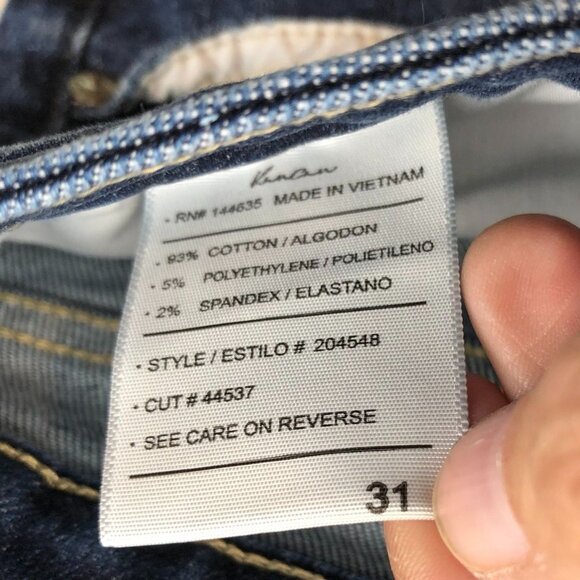 KanCan Womens Jeans Shorts Size 31 Distressed Cuffed Classic Blue Denim Casual - Picture 4 of 11